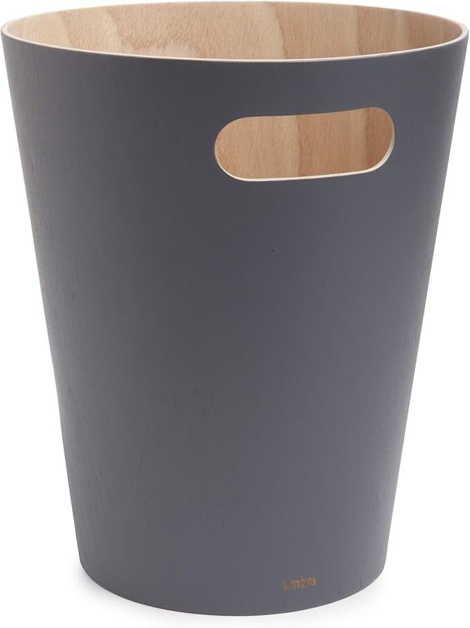 Umbra Woodrow 2-Gallon Modern Wooden Trash Can Wastebasket, Attractive Bin - Image 9