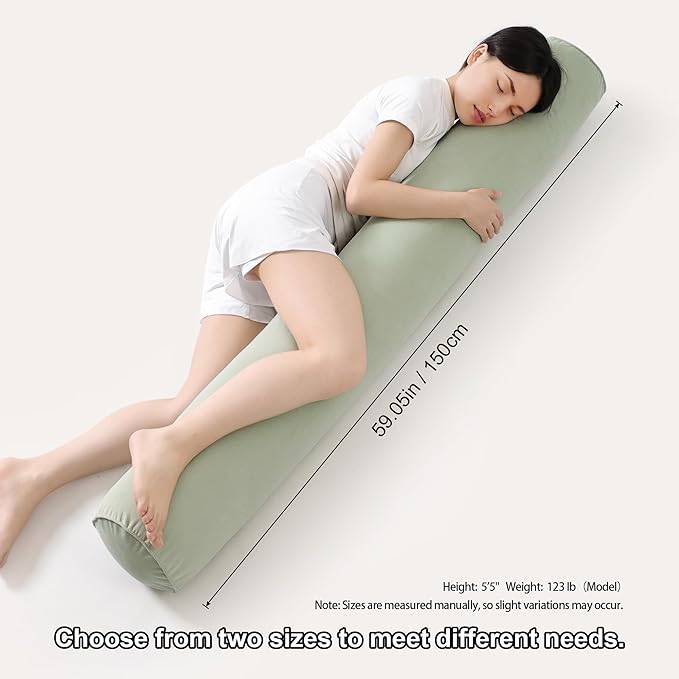 Bolster Pillow for Bed – Long Round Body Pillow for Adults, Cuddle Pillow for - Image 3