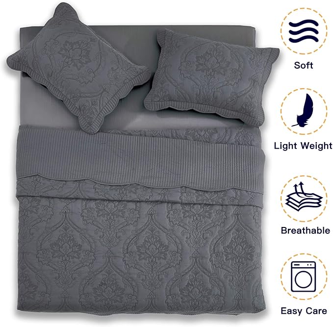CHIXIN Bedspread Coverlet Quilt Set Full Size - Image 3