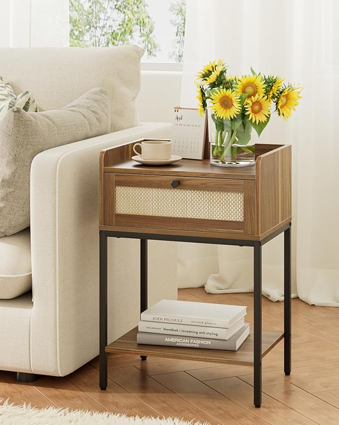 Masupu Rattan Nightstand, 3-Tier Modern Bedside Night Stand - Image 6