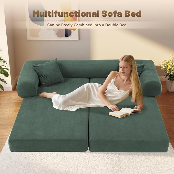 Convertible Futon Sofa Bed, Queen Sleeper Sofa Bed, Compressed Couch in a Box - Image 3