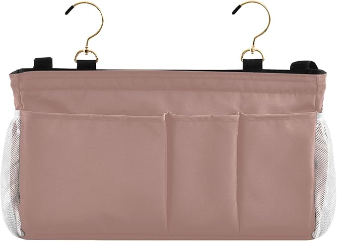 KOPIRIT Light Brown Bedside Caddy Storage Bag Bedside Organizer - Image 2