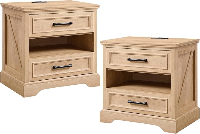 ACCOHOHO 24" Farmhouse Nightstand Set of 2 by ACCOHOHO