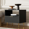 Nightstand with Drawer, End Table with Storage, Bed Side Table with Open Space by Housoul