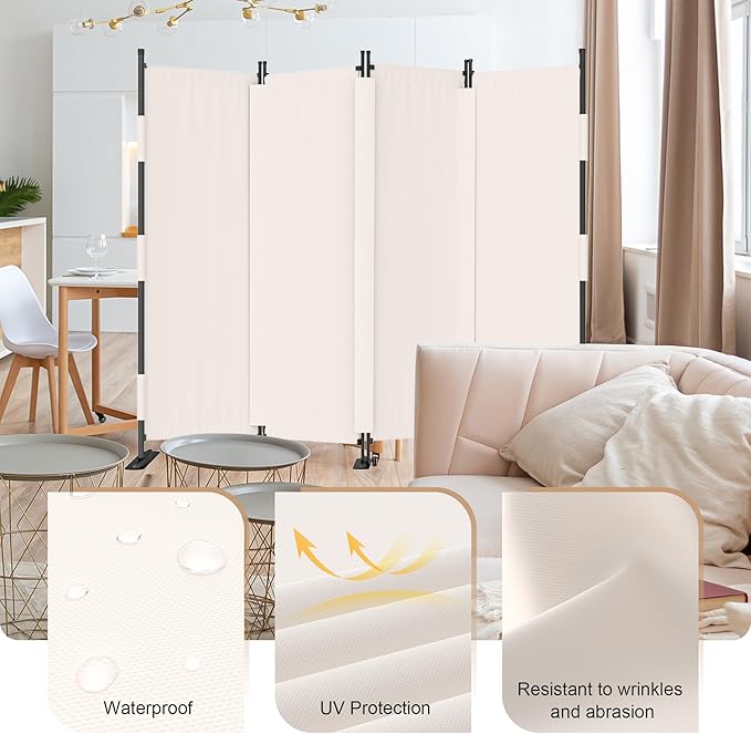Room Divider, 4 Panel Upgraded Folding Privacy Screen, 88” Highly Secretive - Image 3