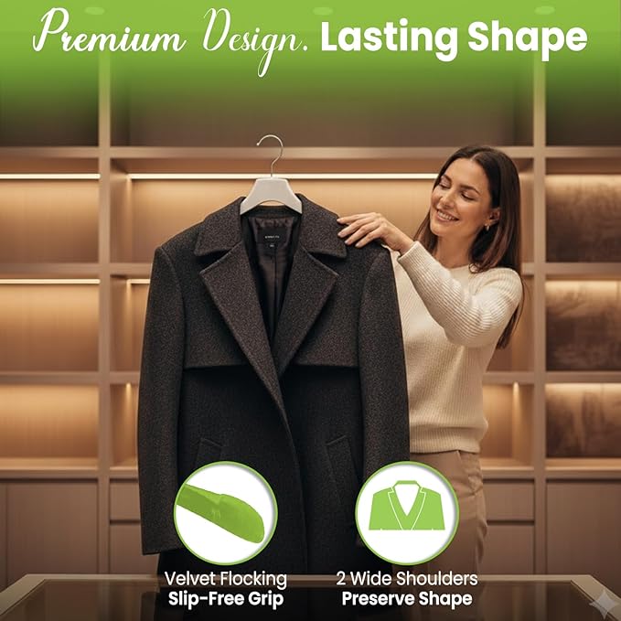 Premium Luxe Wooden Hangers for Women, Wide Shoulder Design for Dresses - Image 2