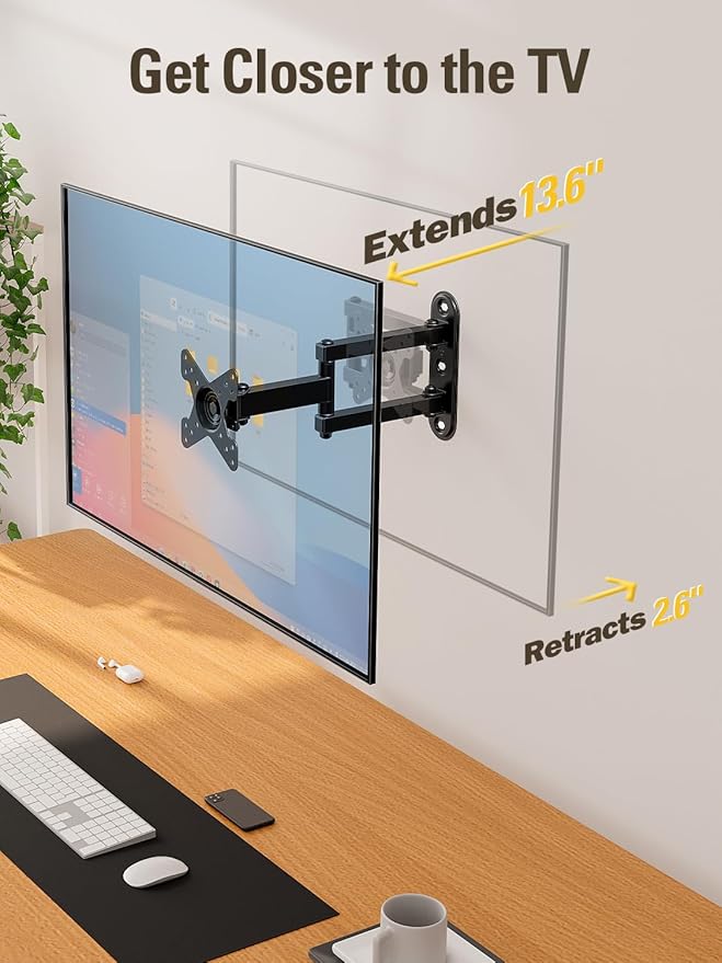 Mounting Dream UL Listed Full Motion Monitor Wall Mount TV Bracket - Image 4