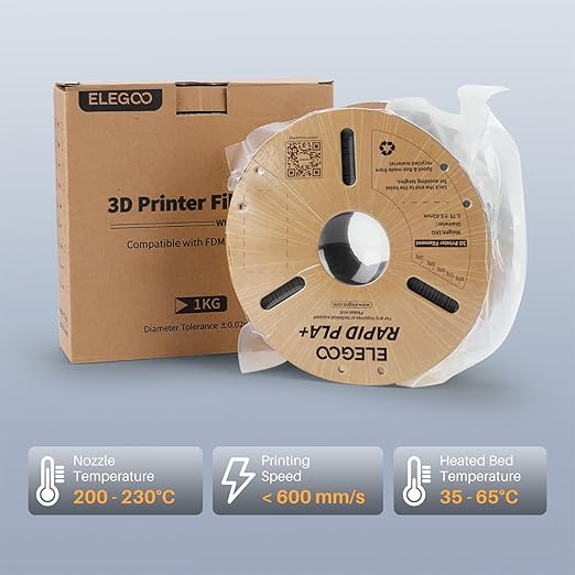 ELEGOO Rapid PLA Plus Filament 1.75mm Beige 1KG, PLA+ 3D Printer Filament - Image 6