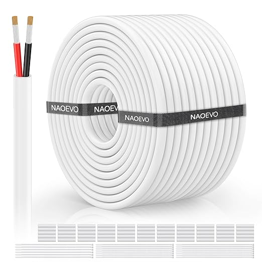 NAOVEO 12 Gauge Wire 2 Conductor Electrical Wire, 12 AWG Stranded PVC Tinned by NAOEVO