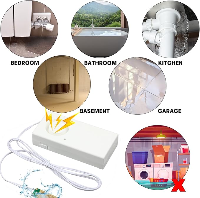 Hoteam 20 Pcs Water Sensor Alarm Leak Detector 120db Water Leak Alarm 9v - Image 2