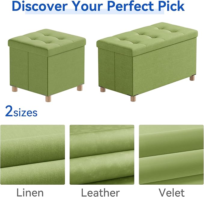 BRIAN & DANY 30 Inches Folding Storage Ottoman Bench, Ottoman - Image 7