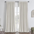 Joydeco White 100% Blackout Curtains 84 Inch 2 Panels, Luxury Thermal White by JOYDECO