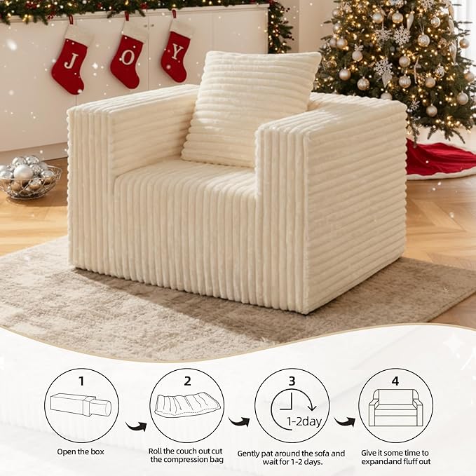 Single Cloud Sofa, Giant Bean Bag Chair - Image 10