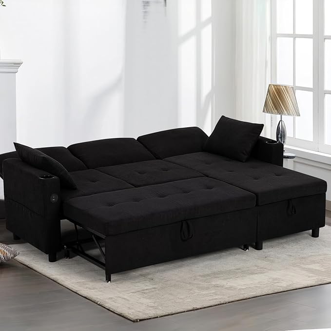 84" Sectional Pull Out Sofa Bed - Image 2