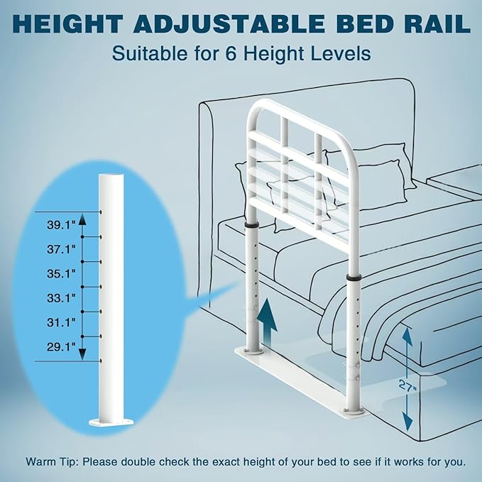 THOOUM Bed Rail for Elderly Adults Safety, Heavy Duty Bed Rail - Image 3