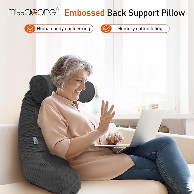 Reading Pillow for Sitting in Bed, Extra Large Backrest Support Cushion - Image 5