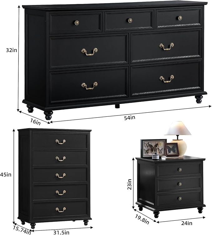 24" Wide Farmhouse Nightstand Set of 2, Farmhouse Furniture Series - Image 3
