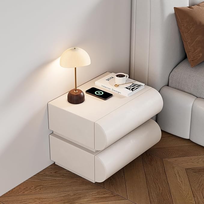 homary Smart Nightstand with Wireless Charging, USB & Type-C Ports – Modern Off by Homary