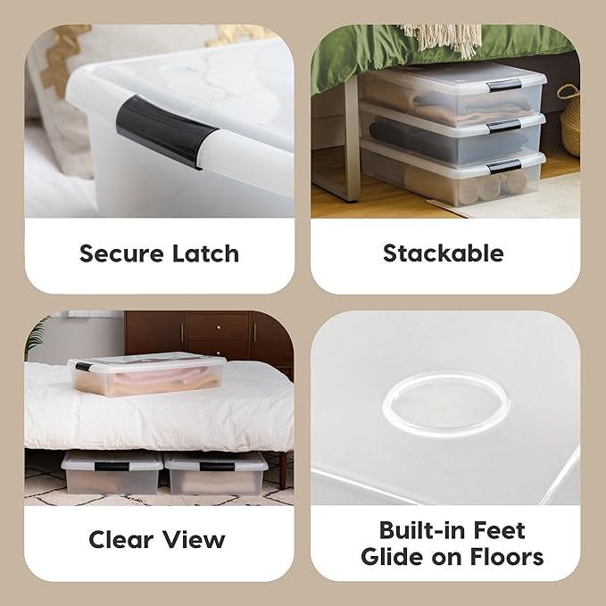 IRIS USA 40 Qt Plastic Under Bed Storage Nestable Organizer Bin Container - Image 5