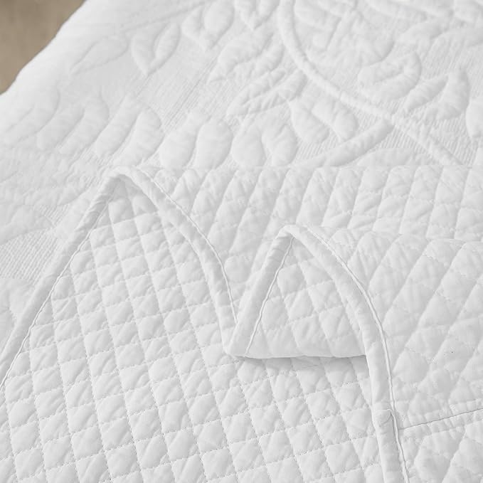 MarCielo 3-Piece 100% Cotton Oversized Bedspread Lightweight Quilt Coverlet - Image 7