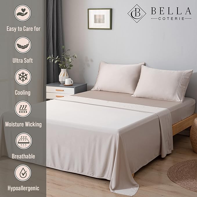 Bella Coterie Luxury Bamboo Viscose Cal King Size Sheet Set | 100% Organically - Image 2