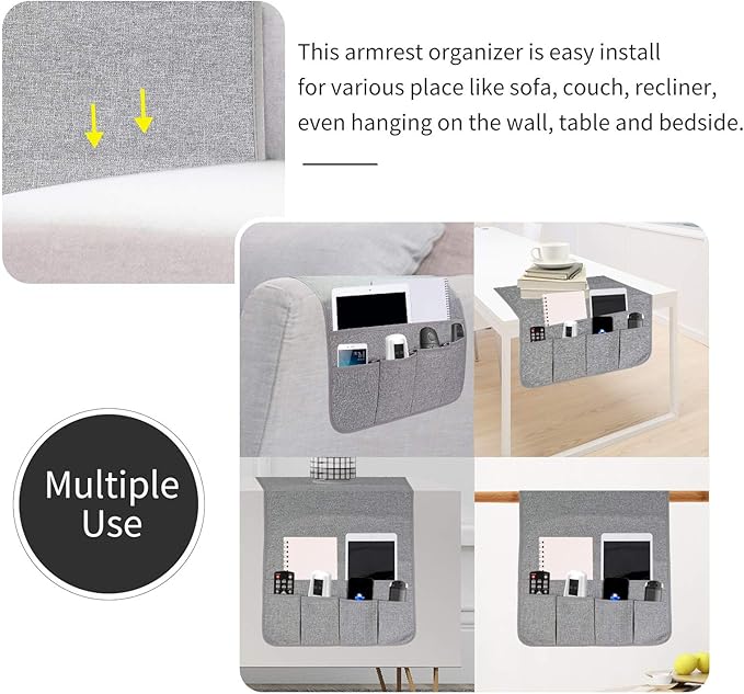 SYSOV Sofa Armrest Organizer, Remote Control Holder - Image 5