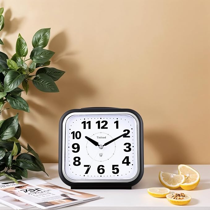 5.5" Large No Ticking Analog Alarm Clock, Silent Readable - Image 4