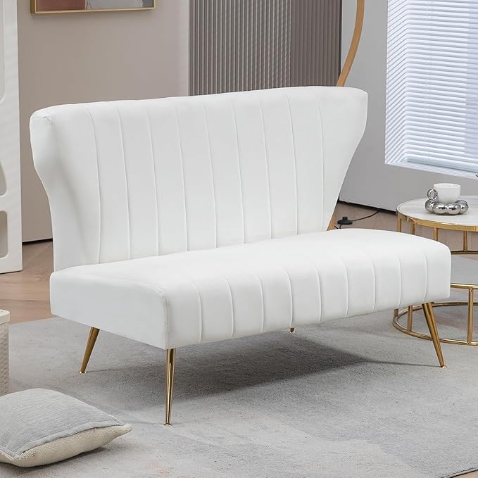 50’’ Armless Loveseat Sofa, Comfy Upholstered Velet Small Couch Sofa - Image 2