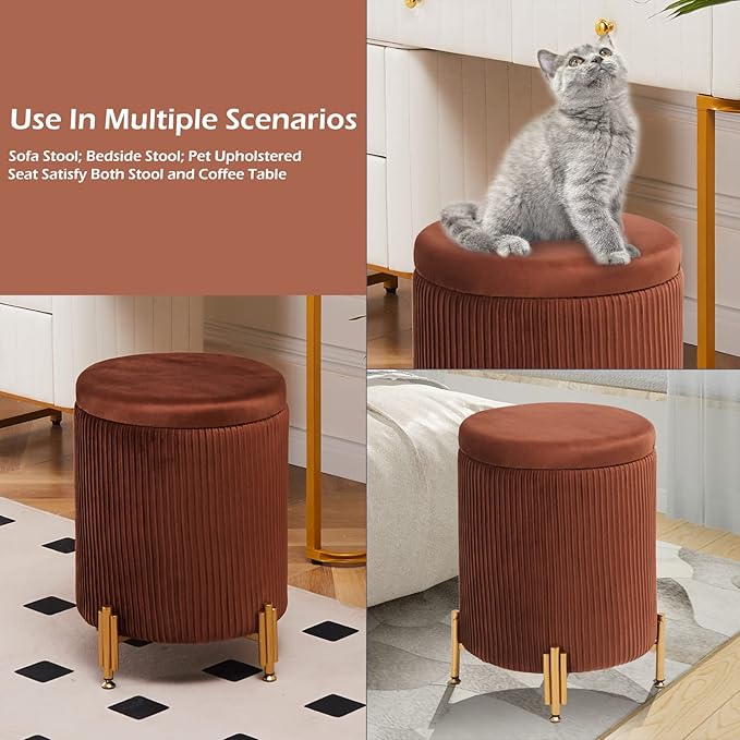 Mxfurhawa Round Ottoman Foot Stool - Image 6