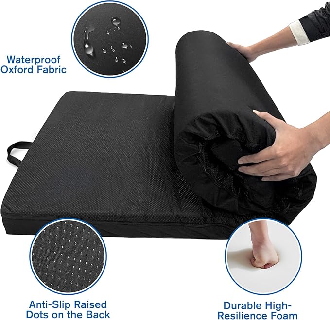 Bedside Fall Mats for Elderly 2.5 Inch Rollable High Density Foam Floor Mats - Image 4
