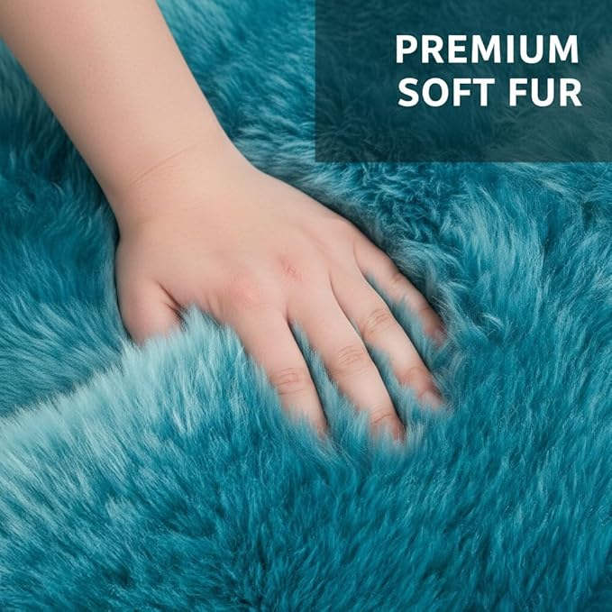 Premium Genuine Sheepskin Rug 2' x 6' Long Fur Soft & Natural Bedside Area Rug - Image 6