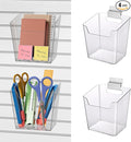 Clear Slatwall Bins, 4 Pack Slat Wall Accessories Cups Hooks Assemble Set Fit by LIGHTDUST