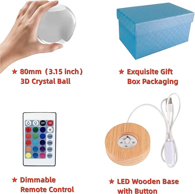 3D Butterfly Crystal Ball Lamp, Lifelike Three Butterflies Night Light - Image 5