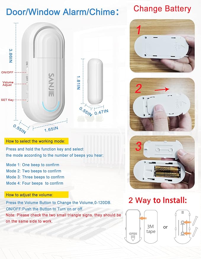 SanJie Window Alarm Sensors Door Alarms - Image 9