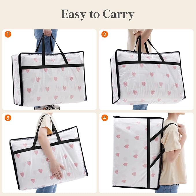 Lifewit 6 Pack Clear Clothes Storage Bags, 60L Plastic Blanket Storage Bag - Image 5