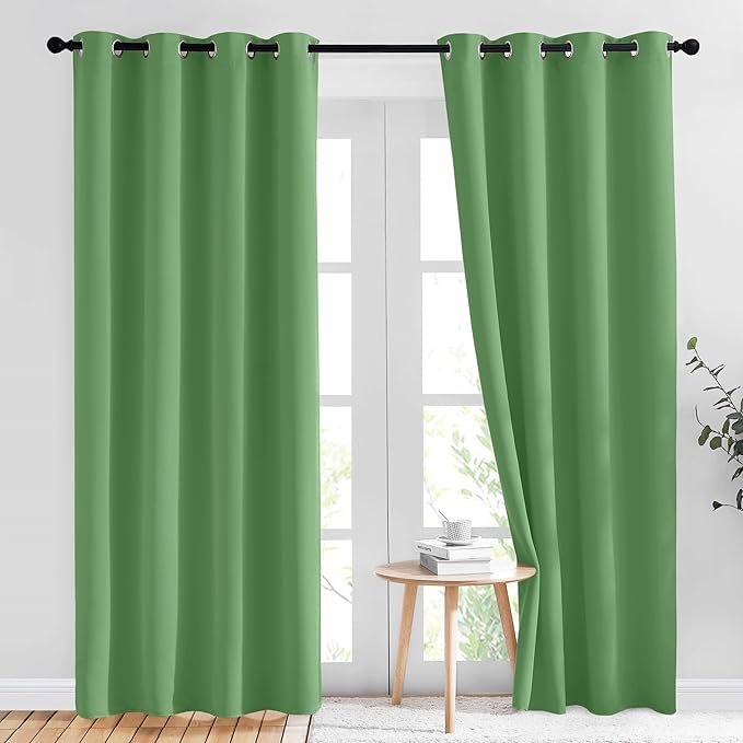 NICETOWN Forest Green Blackout Curtains 84 inches Long 2 Panels Set by NICETOWN