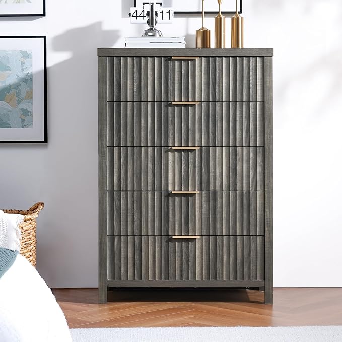 5 Drawers Dresser for Bedroom, 44 Inches Tall Modern Bedroom Dressers, Chest of - Image 6