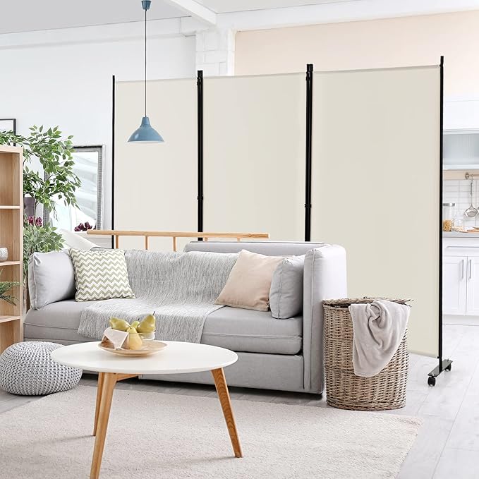 GOFLAME 3 Panel Folding Room Divider, 6FT Rolling Privacy Screen - Image 9