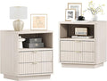 Fluted Nightstands Set of 2 by HOMTHING