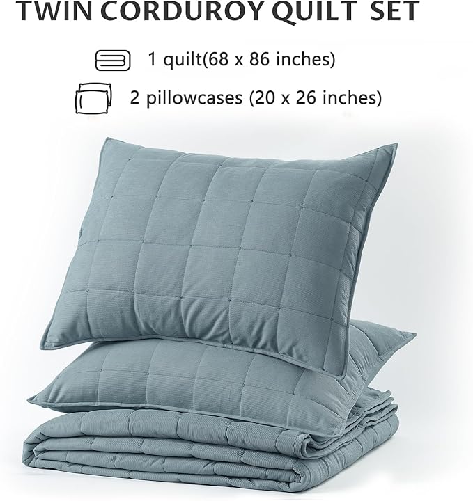 KASENTEX Twin Quilt Set 68"x86" – Soft Washed 3-Layer Lightweight Bedspread - Image 6