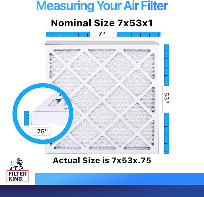 Filter King 7x53x1 Air Filter | 4-PACK | MERV 8 HVAC Pleated A/C Furnace - Image 2