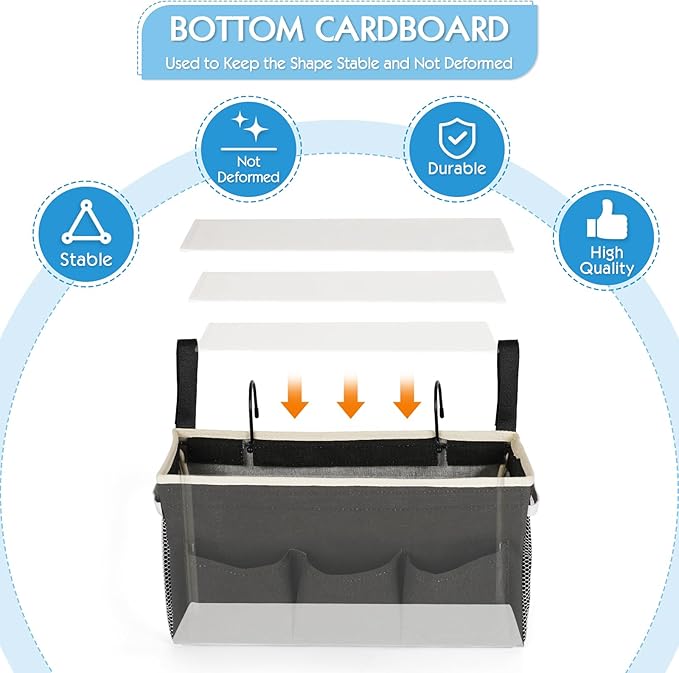 Ozzptuu Bedside Storage Caddy/Bedside Hanging Storage Bag - Image 6