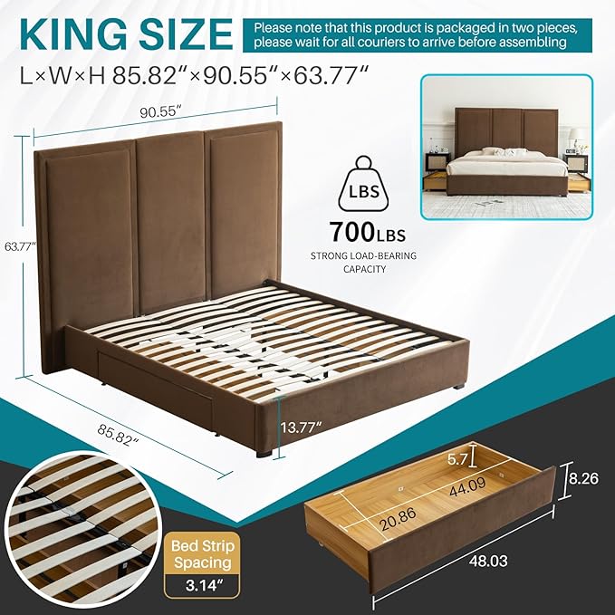 YUHUASHI King Size Bed Frame - Image 2