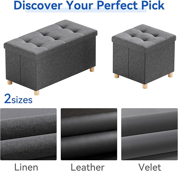 BRIAN & DANY 30 Inches Folding Storage Ottoman Bench, Ottoman - Image 7