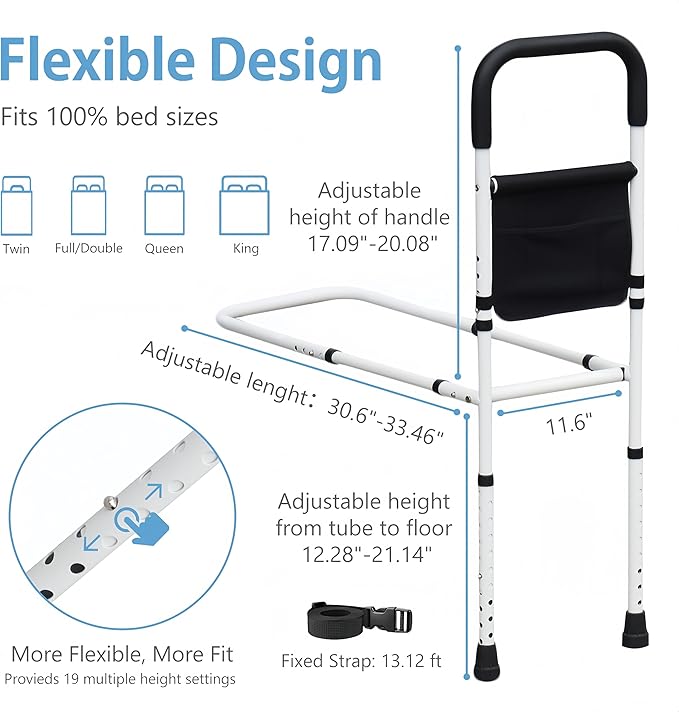 Bed Rails for Elderly Adults Safety, Adjustable Bed Assist Rails for Seniors - Image 2