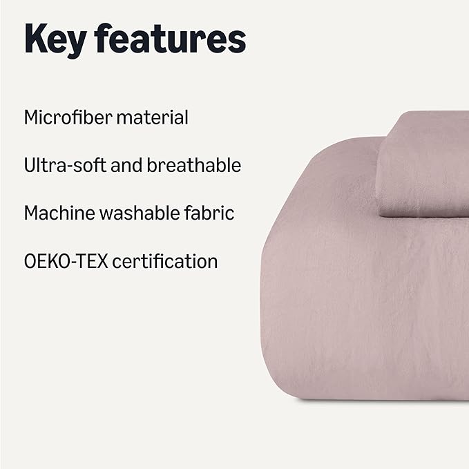 Amazon Basics Brushed Microfiber Comforter Set, Extra Soft - Image 2