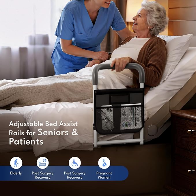 HOMEAL Bed Rails for Elderly Adults Safety, ASTM Approved Bedside Assist Rail - Image 2