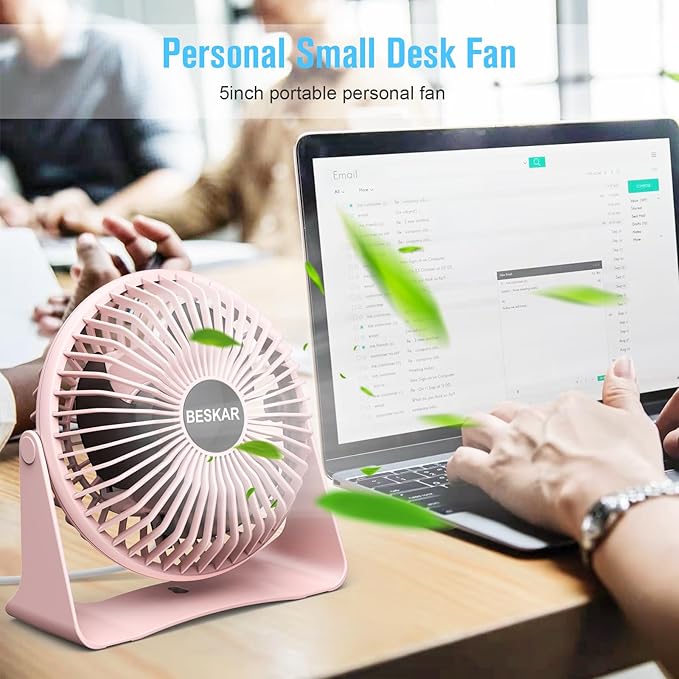 BESKAR USB Small Desk Fan, Portable Fans - Image 4