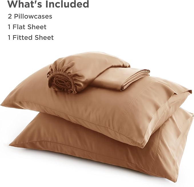 Bedsure Queen Sheet Set, Rayon Derived from Bamboo, Cooling Sheets, Breathable - Image 6