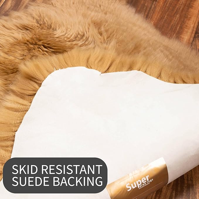Super Area Rugs Brown Sheepskin Rug - Image 5